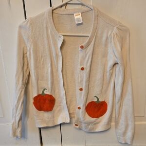 Gymboree Cream Cardigan with Orange Pumpkin Design